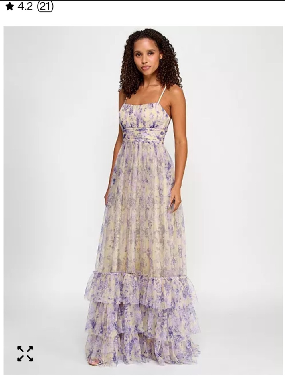 Macy's Lilac Floral Tiered Maxi Dress - Picture 4 of 11